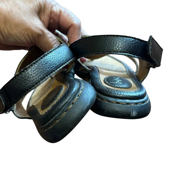 BOC Born Concept Vegan Leather Sandals 7M Black Casual Comfort Summer Toe Loop - Picture 6 of 11